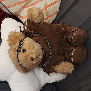 Teddy Bear Stuffed animal plush toy wearing Indian Native American Outfit Costum